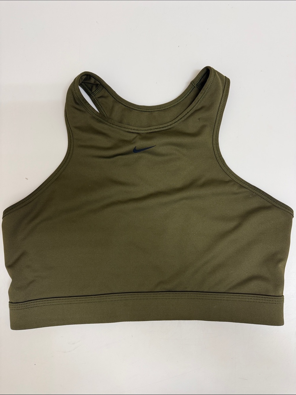 Nike Olive High Neck Racerback Sports Bra